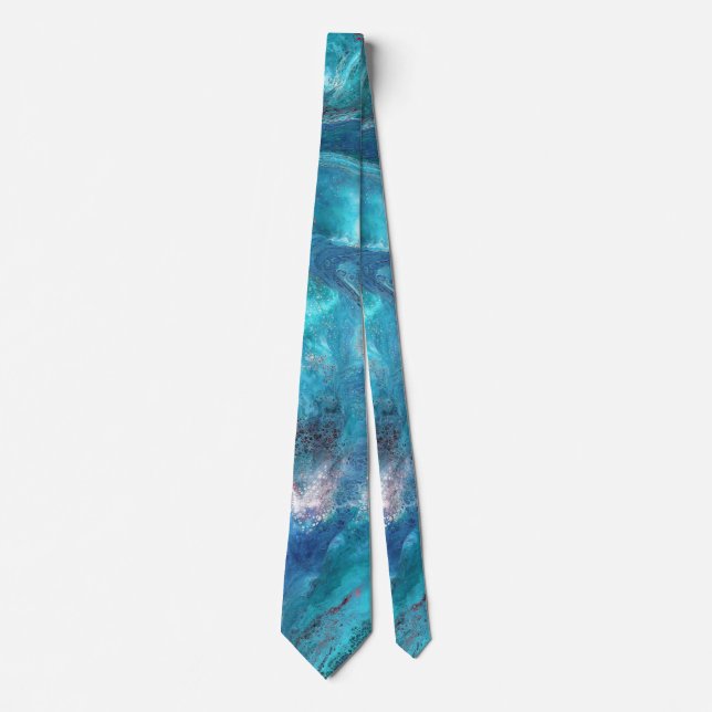 Galaxy 3 Soft Blue Abstract Tie (Front)
