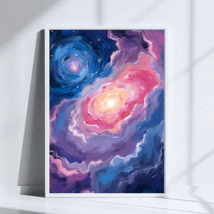 Galaxy Above   Sky Stars Pastel Watercolor Poster