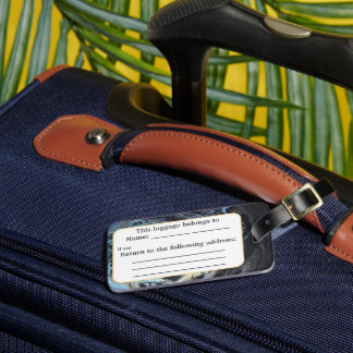 Galaxy Acrylic Pour Inspired Luggage Tag