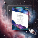 Galaxy Agate Bat Mitzvah Invitation<br><div class="desc">Galaxy faux glitter agate stone bat mitzvah invitation with elegant handwriting typography customisable to your event specifics. Celebrate this special milestone with a celestial-themed Bat Mitzvah invitation featuring a stunning galaxy-inspired agate design, glittering gold accents, and elegant typography. The shimmering hues of blue, purple, and pink create a magical and...</div>