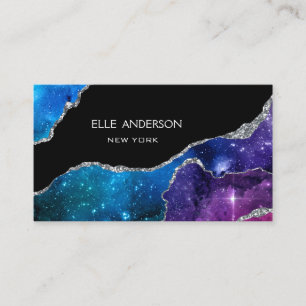 Galaxy Agate Modern Elegant Makeup Business Card