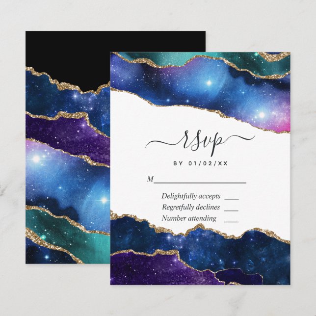 Galaxy Agate RSVP Card (Front/Back)