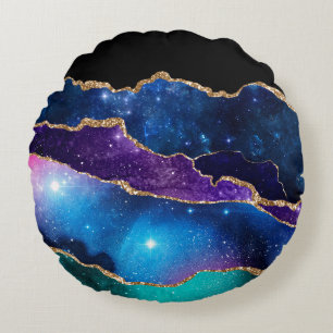 Galaxy Agate Series Design 13 Round Cushion