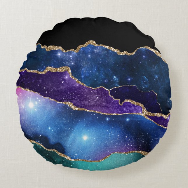 Galaxy Agate Series Design 13  Round Cushion (Front)