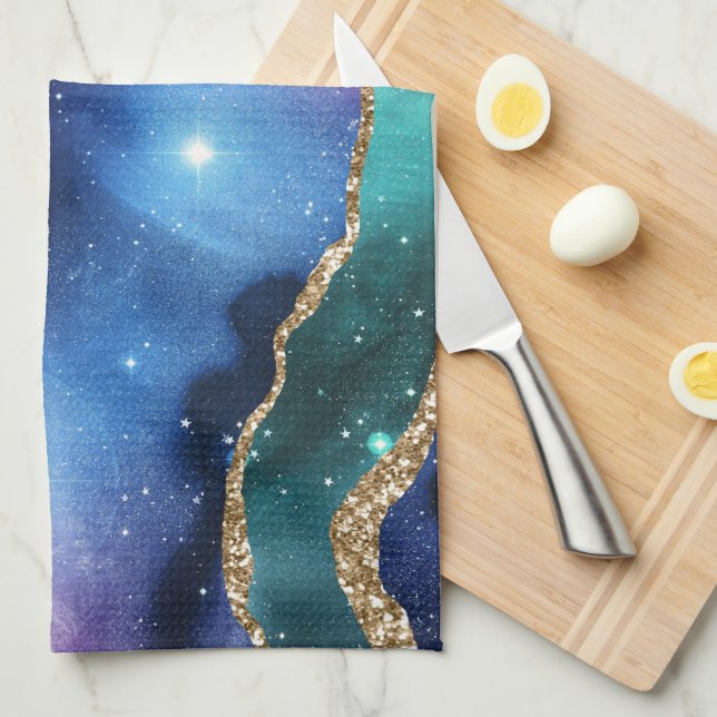 Galaxy Agate Series Design 13 Tea Towel (Quarter Fold)