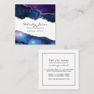 Galaxy Agate Stone Square Business Card