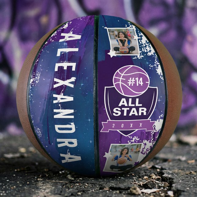 Galaxy All-Star Player Team Number & Custom Name Basketball (Galaxy All-Star Player Team Number & Custom Name Basketball)