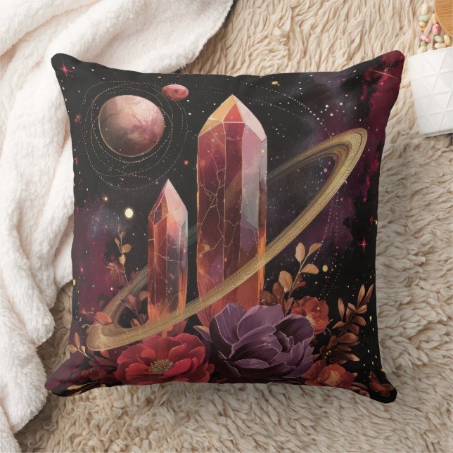 Galaxy Amethyst Starfield Cosmic Pattern Cushion (Blanket)
