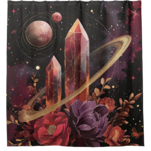 Galaxy Amethyst Starfield Cosmic Pattern Shower Curtain