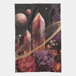 Galaxy Amethyst Starfield Cosmic Pattern Tea Towel