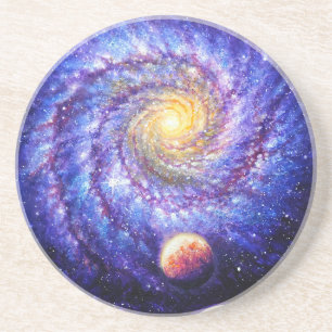 Galaxy and planets coaster