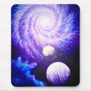 Galaxy and planets mouse mat