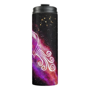 Galaxy Aquarius Personalized Zodiac Sign Thermal Tumbler