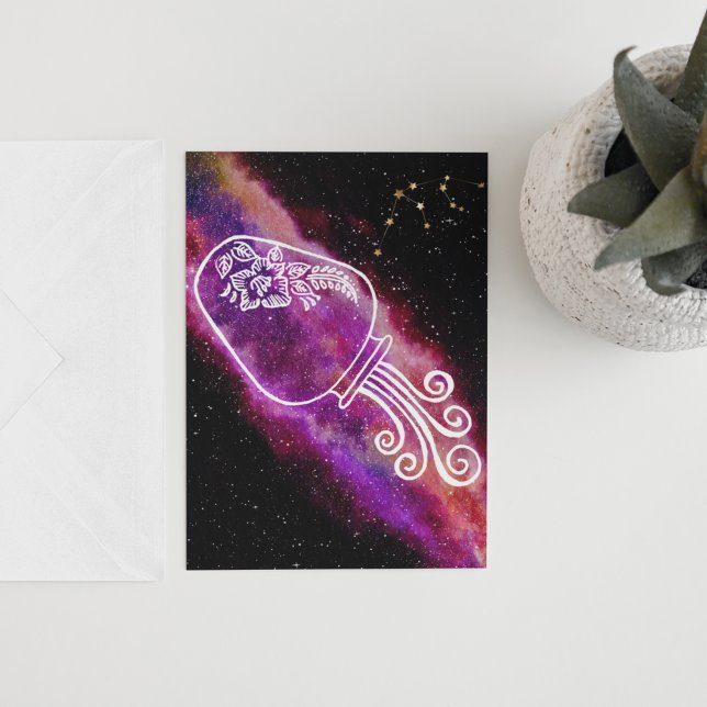 Galaxy Aquarius Zodiac Personalised Sign Card (Creator Uploaded)