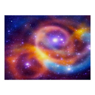 Galaxy Array of Stars and Gases Poster