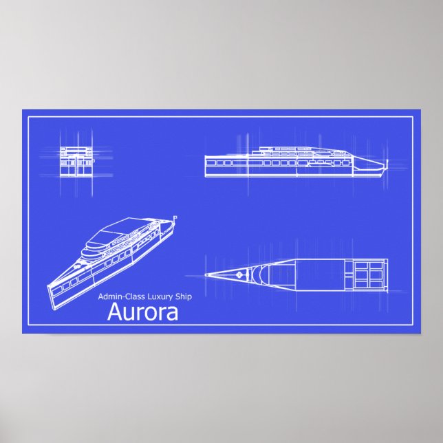 Galaxy Aurora Blueprints Poster (Front)