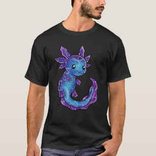 Galaxy Axolotl Funny Goth Space purple blue Japan  T-Shirt