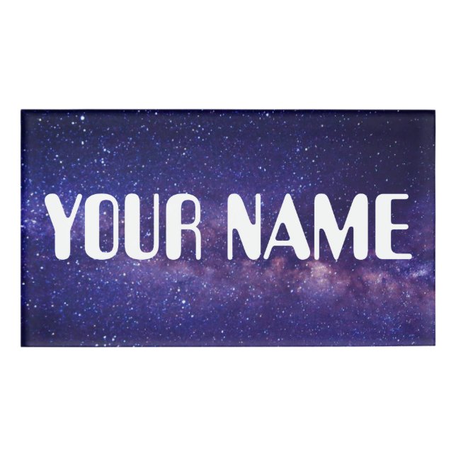 Galaxy  background - Customize your own Name Tag (Front)