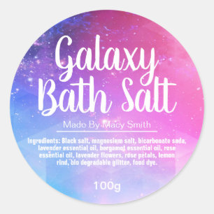 Galaxy Bath Salt Soak Labels