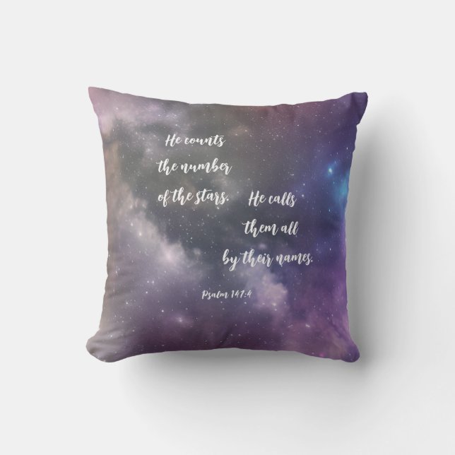 Galaxy Bible Verse Stars  Cushion (Front)