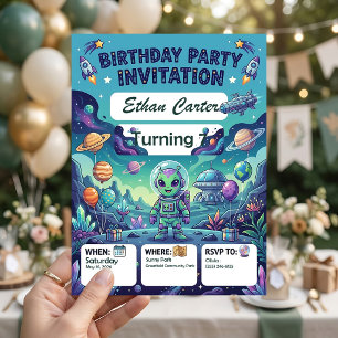 Galaxy Birthday Invitation - Customisable