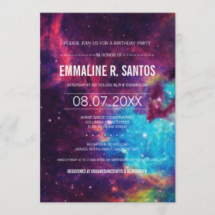 Galaxy Birthday Party Invite