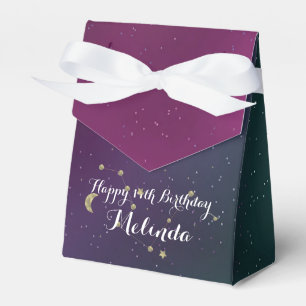 Galaxy Birthday Party Purple Blue Sky Foil Stars  Favour Box
