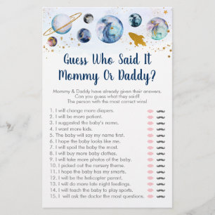 Galaxy Blue Gold Space Guess Who Said It Game