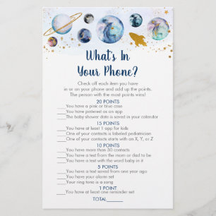 Galaxy Blue Gold Space What's In Your Phone Game