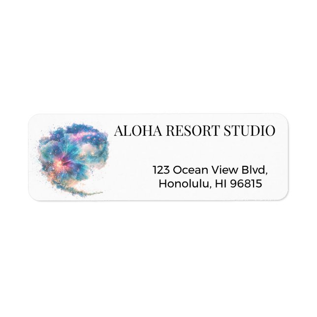 Galaxy Blue Hibiscus- Reply Address (Front)