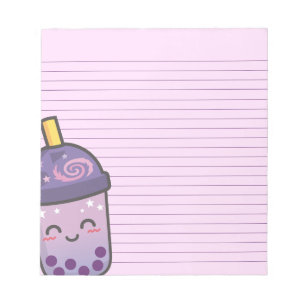 Galaxy Boba Tea Stationery Purple Lined Notepad