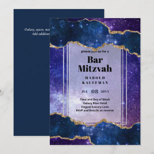 GALAXY Boys BAR MITVAH AGATE Blue Invitation