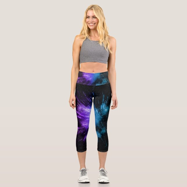 Galaxy Burst Sparkle 1 Capri Leggings (Front)