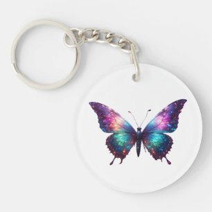 Galaxy Butterfly Art – Colourful Glowing Butterfly Key Ring