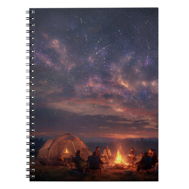 Galaxy Campfire Starry Night Notebook (Front)