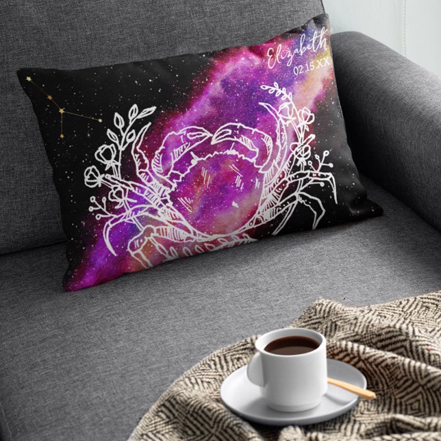 Galaxy Cancer Constellation Name Zodiac Sign Lumbar Cushion (Creator Uploaded)