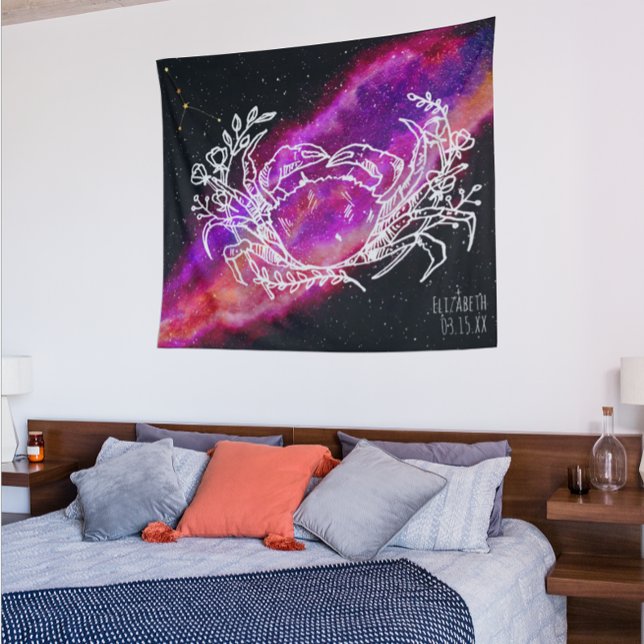 Galaxy Cancer Constellation Name Zodiac Sign Tapestry (Creator Uploaded)