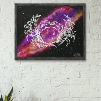 Galaxy Cancer Constellation Zodiac Sign Wall Art