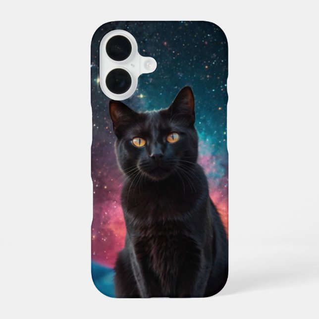 Galaxy Cat Dream iPhone 16 Case (Back)