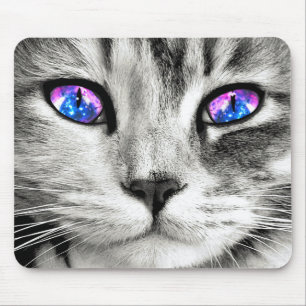 Galaxy Cat Eyes Mouse Pad