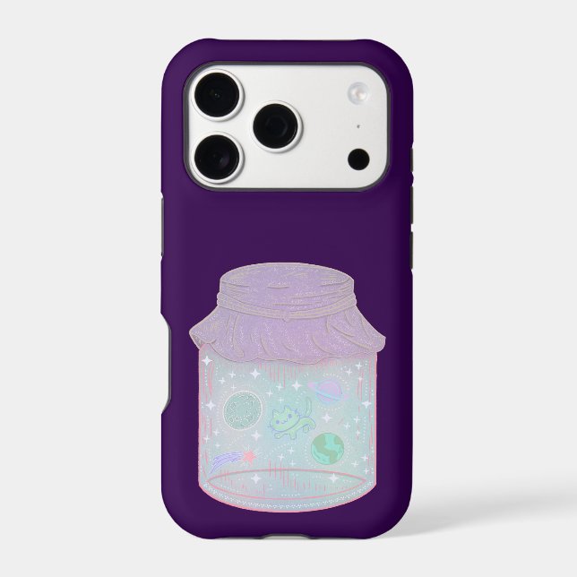 Galaxy Cat in a Jar | Kawaii Space Cat Art (Back)