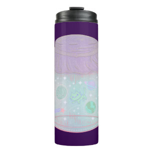 Galaxy Cat in a Jar Kawaii Space Cat Art Thermal Tumbler