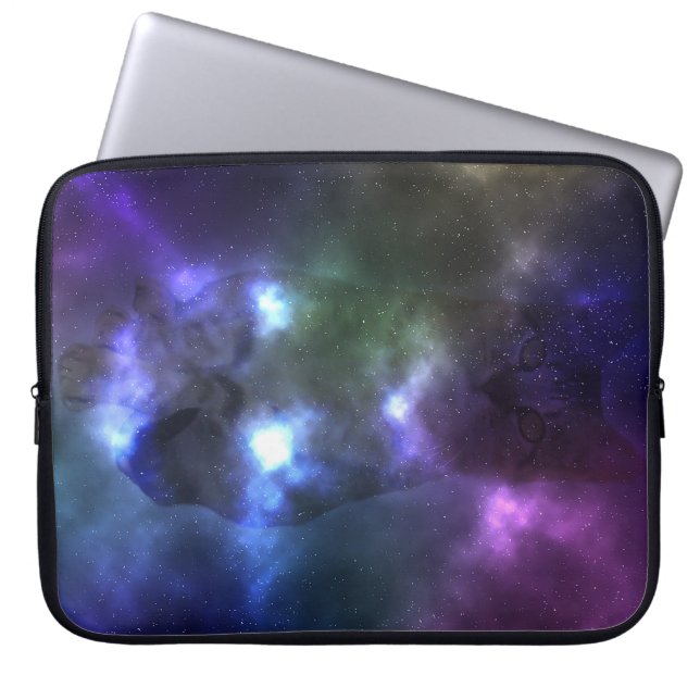 Galaxy Cat Neoprene Laptop Sleeve 15 inch (Front)