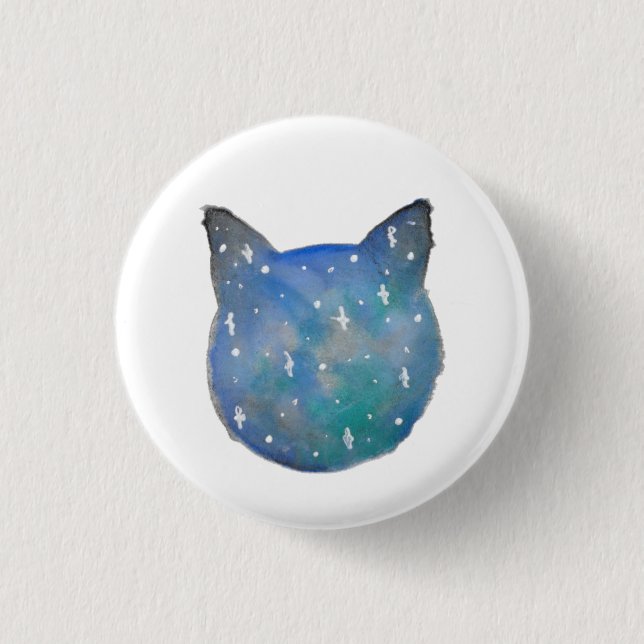 Galaxy Cat Pinback Button (Front)