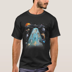Galaxy Cat Swimming T-Shirt Cute Astronaut Cats