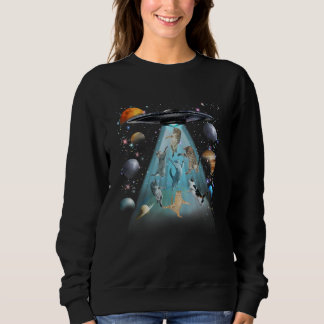 Galaxy Cat Swimming T-Shirt | Cute Astronaut Cats Sweatshirt
