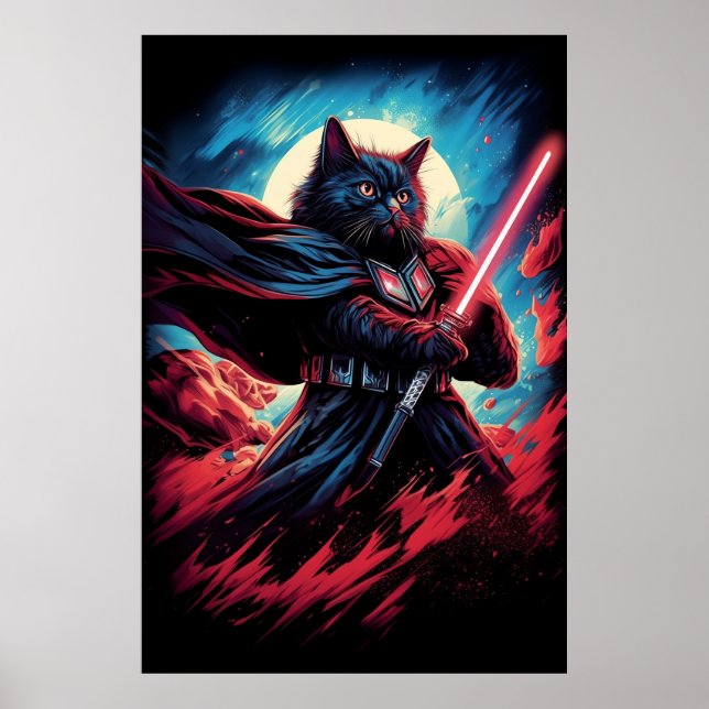 Galaxy Cat Swordsman Poster (Front)
