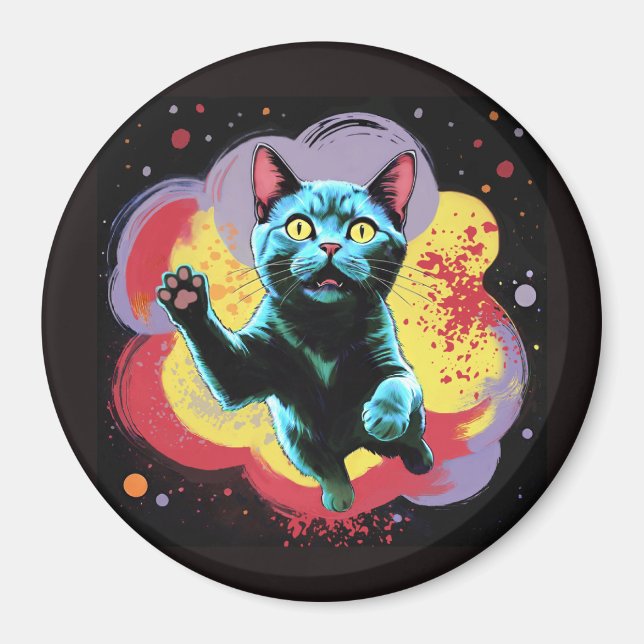 Galaxy Cat Through A Wormhole Magnet (Front)