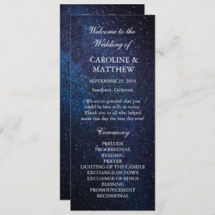 Galaxy Celestial Night Sky Stars Wedding Programme