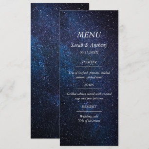 Galaxy Celestial Stars Night Sky Wedding Food  Menu